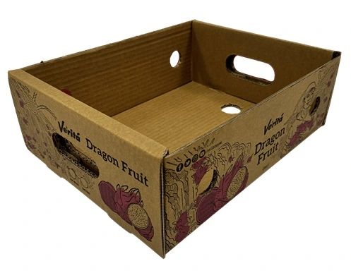 Sturdy cardboard fruit and vegetable box for storing or transport