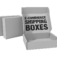 Corrugated cardboard boxes for e-commerce businesses with various dimensions and printings
