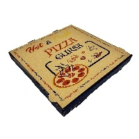 Corrugated cardboard pizza box with various dimensions and printing